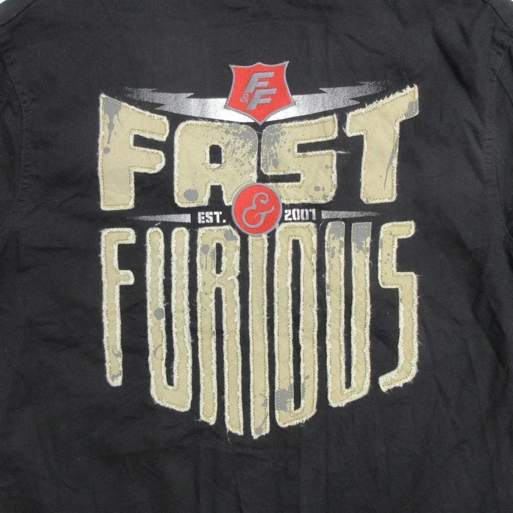 Universal Studios Fast & Furious Supercharged Jacket S Men Black Cotton Graphic